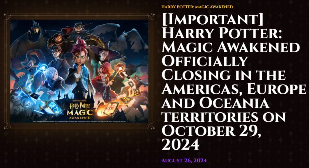 Harry Potter - The Magic Awakens Overseas Partial Server Outage